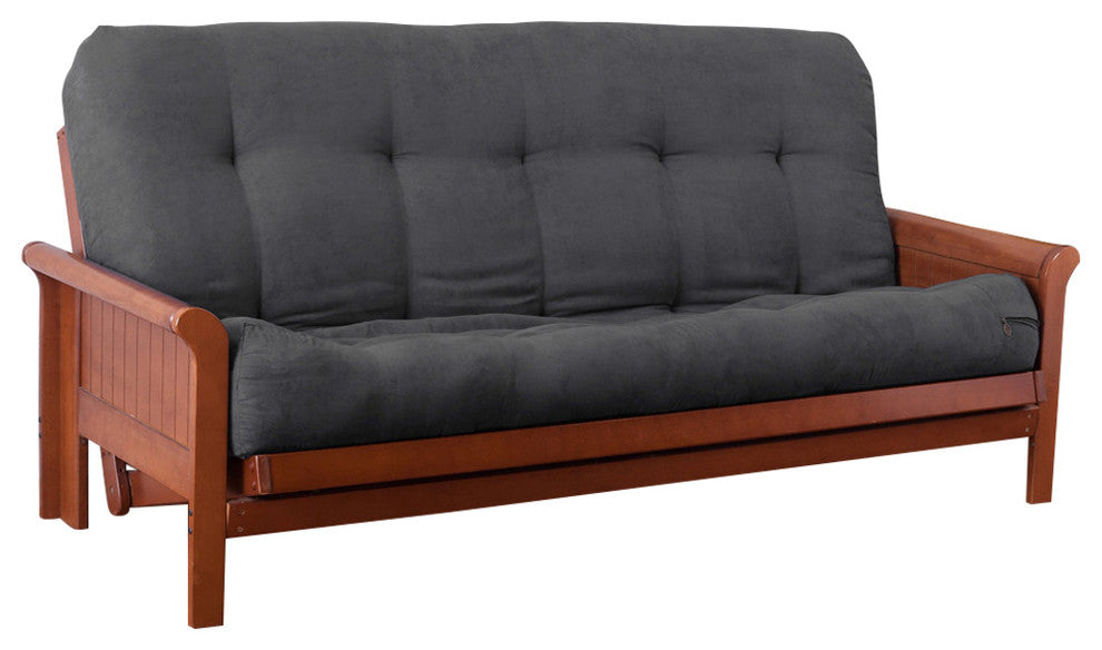 Blazing Needles Vitality 10" Microsuede Full Futon Mattress, Steel Grey