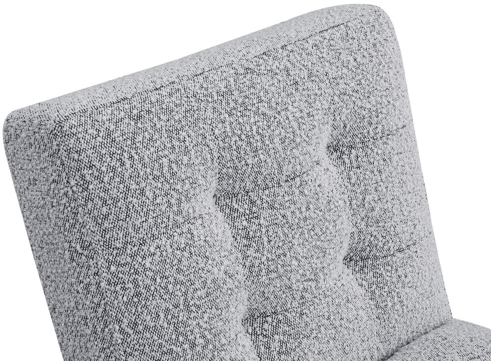 Zeal Boucle Fabric Upholstered Accent Chair, Grey