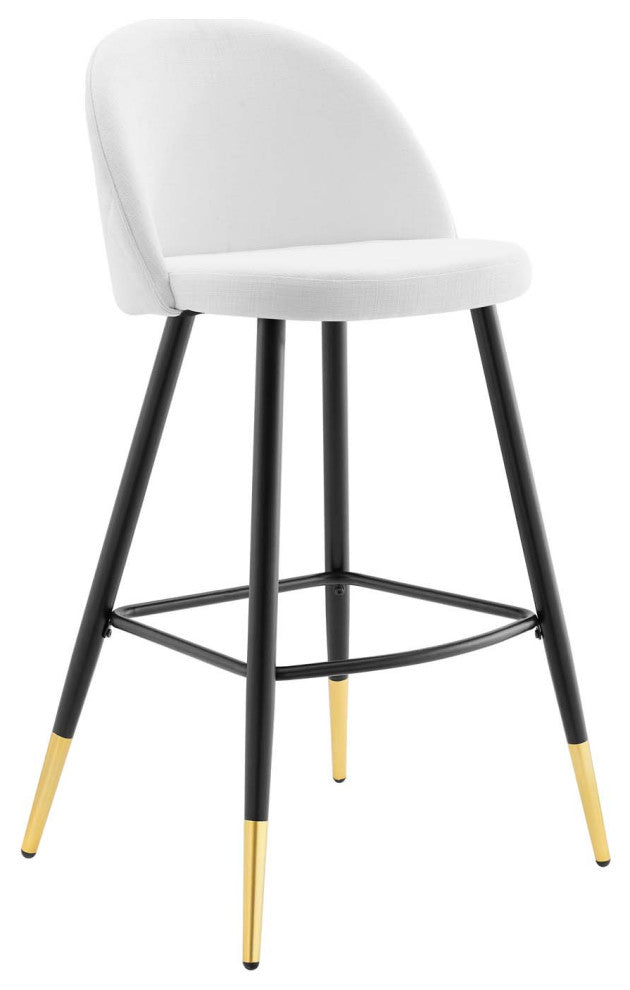 Cordial Fabric Bar Stools - Set of 2-White