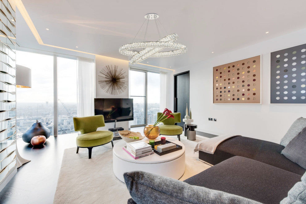 Elegant Lighting 3503D40 Monroe 2 Light 41"W LED Crystal Ring - Gold