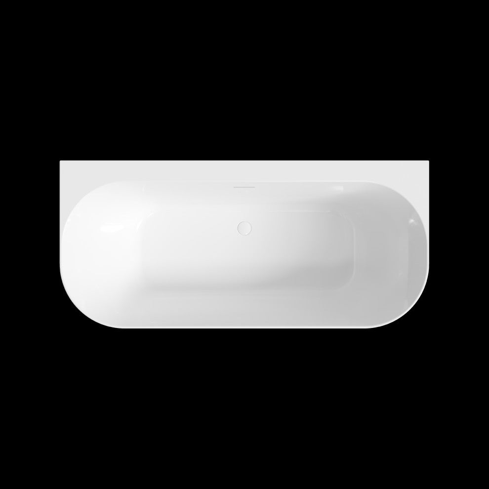 Perlato Almeria Back to Wall Soaking Tub, 65"