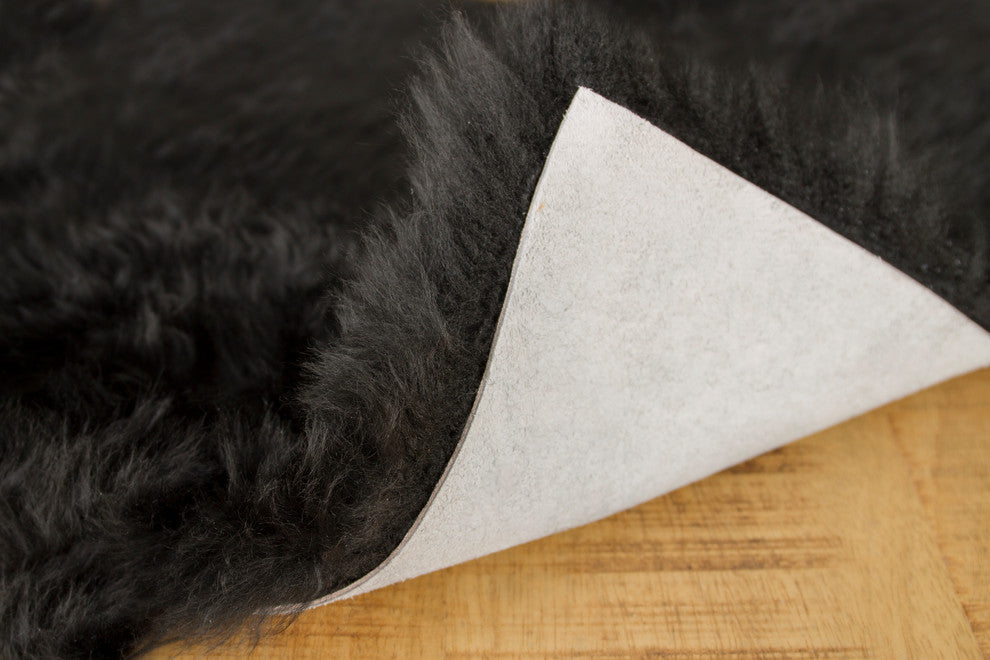 100% New Zealand Sheepskin Chair Seat Cover, 17"x17", Black