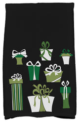 Present Time, Geometric Print Kitchen Towel, Black, 18 x 30"