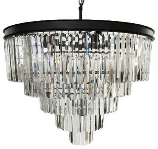 12-Light Luxury Modern Crystal Chandelier Pendant Ceiling Light - 32"