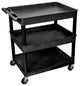 Luxor 3-Shelf Large Black Tub Cart