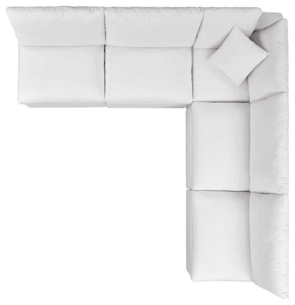 Modular Lounge Sectional Deep Sofa Set, White, Modern, Outdoor Hospitality