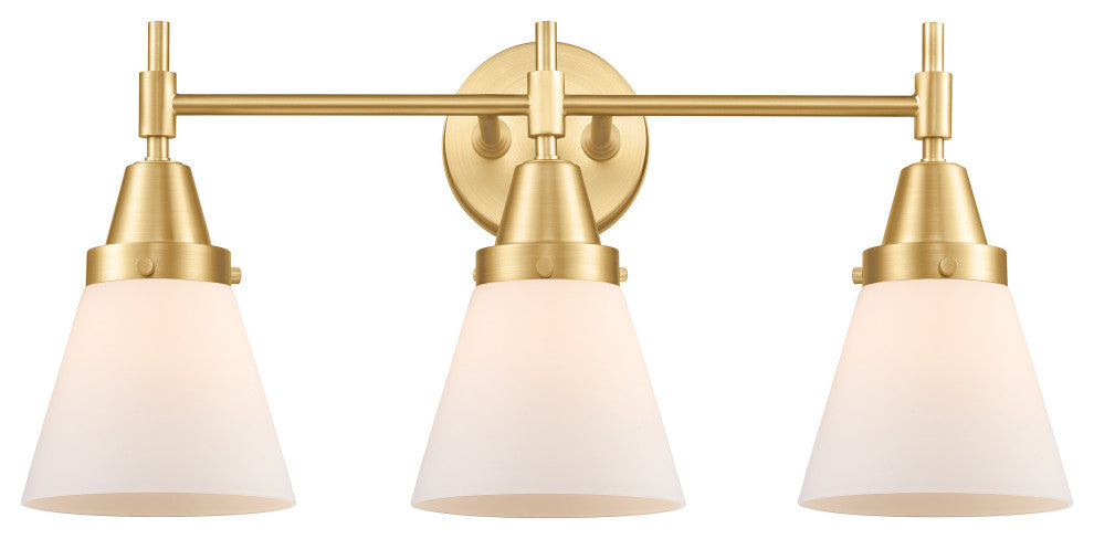 Innovations 447-3W-SG-G61 3-Light Bath Vanity Light, Satin Gold