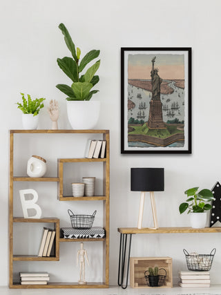 "Liberty Statue" Framed Painting Print, 24x36