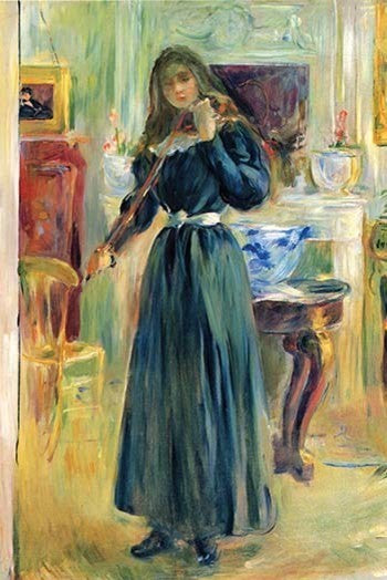 Julie Playing Violin - Gallery Wrapped Canvas Art 28" x 42"