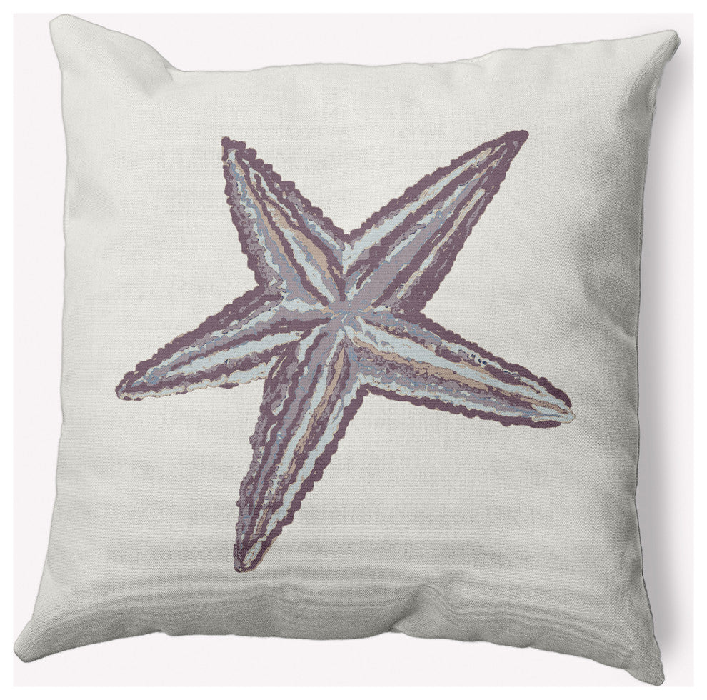 18x18" Starfish Nautical Decorative Indoor Pillow, Dusty Purple