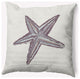 18x18" Starfish Nautical Decorative Indoor Pillow, Dusty Purple