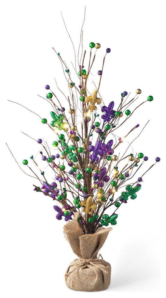 21"H Lighted Mardi Gras Table Tree