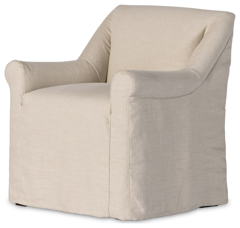 Bridges Slipcover Dining Armchair-Ntrl