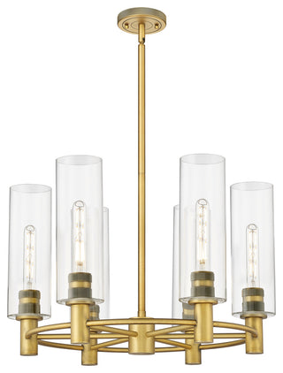 Innovations Crown Point 6 24" Chandelier Brushed Brass