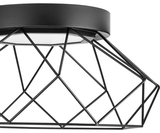Geodesic LED Matte Black Modern Flush Mount Light