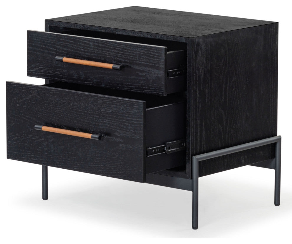 Safavieh Couture Chandri Nightstand, Black/Brown