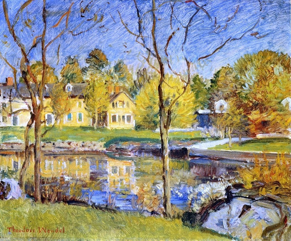 Theodore Wendel By the Pond, 20"x25" Gallery Wrapped Canvas Print