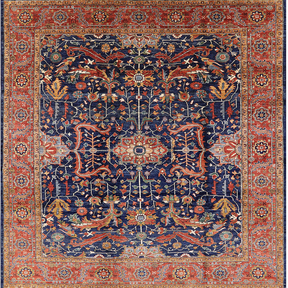 Ahgly Company Indoor Square Mid-Century Modern Area Rugs, 4' Square