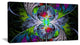 Multi Color Fractal Stained Glass, Oversized Abstract Canvas Art Print, 60x28