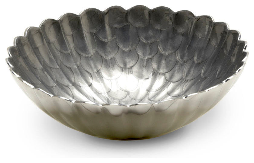 Peony 15" Round Bowl, Platinum
