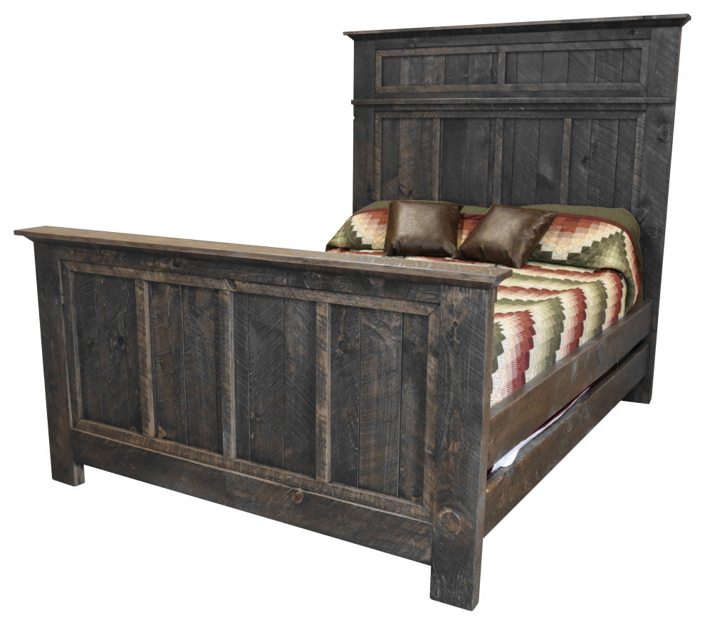 Barnwood Style Timber Peg North River Panel Bed, Dusk, King