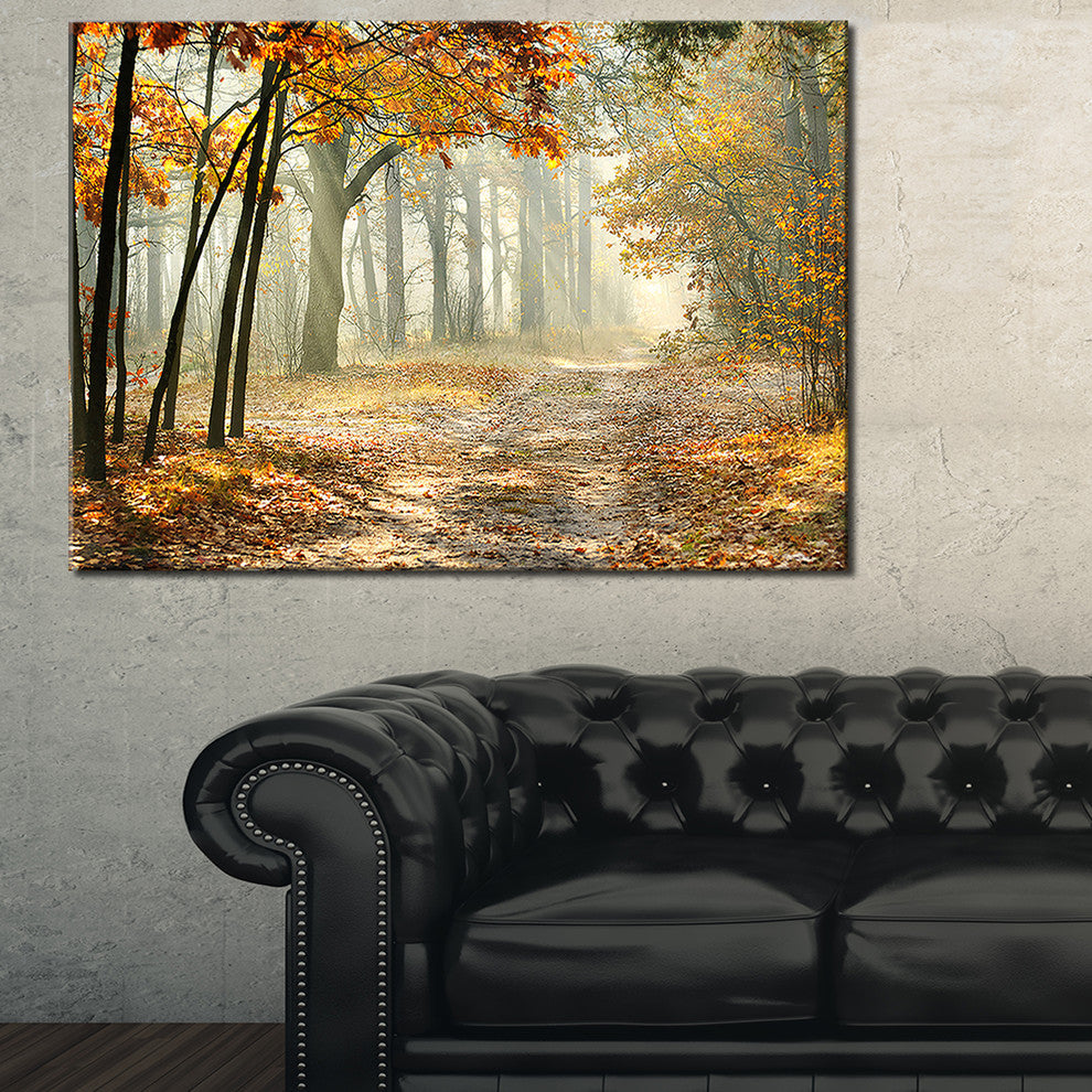 "Bright Yellow Fall Morning" Canvas Print, 32"x16"