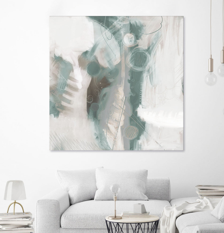 Down the River Abstract I - 84 x 84 by Dan Meneely