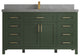 Cambridge 60 Single Bathroom Vanity in Pewter Green 2" Piatra Gray