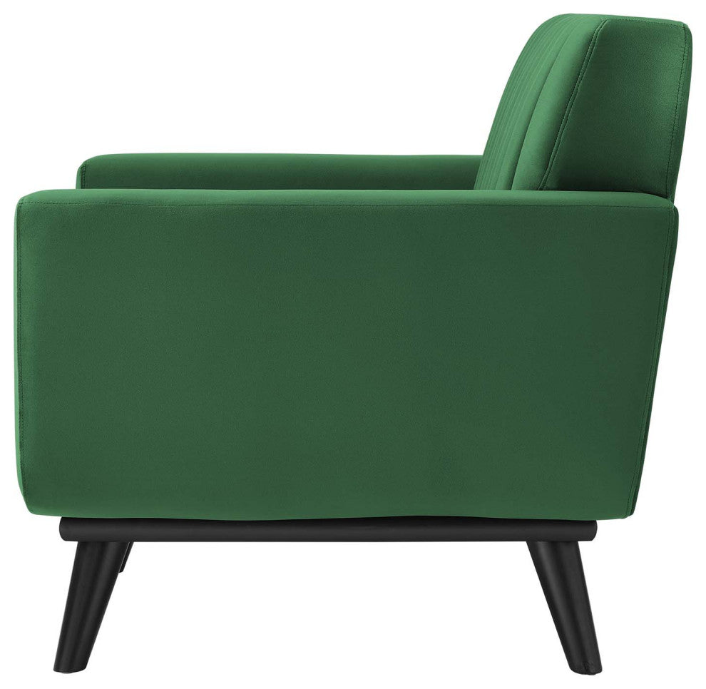Tufted Armchair Accent Chair, Velvet, Green, Modern, Living Lounge Hospitality