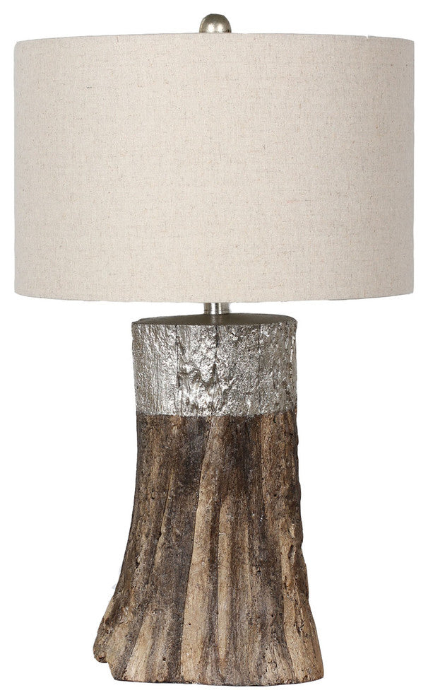 Rustic Tree Stump Table Lamp
