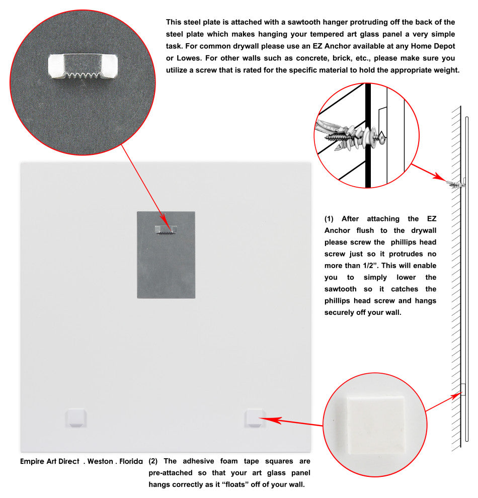Blue Magnolia X-Ray Flower Wall Art Frameless Free Floating Tempered Glass Panel
