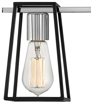 Hinkley Filmore 24" Three Light Bath Vanity Fixture, Chrome + Black