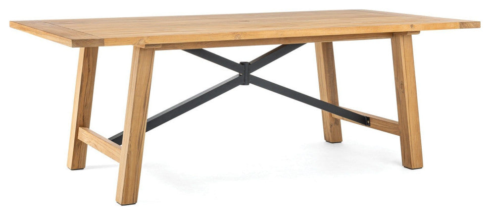 Truss 39" x 84" Rectangular Dining Table, Natural Teak