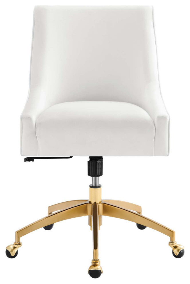 Discern Performance Velvet Office Chair, White