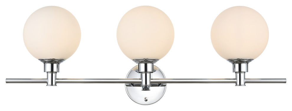 3 Light Chrome And Frosted White Bath Sconce