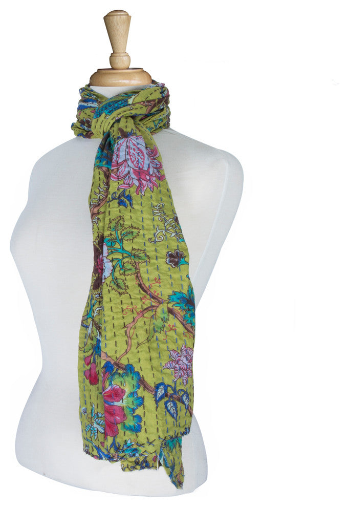 Kantha Cotton Bed Runner, 18"x72"