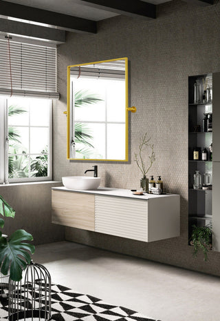 Home Living Rectangle Pivot Mirror 24x32 Inch, Gold