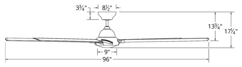 Hydra 96" Indoor/Outdoor 8-Blade Smart Ceiling Fan, Matte White, 2700K Light Kit