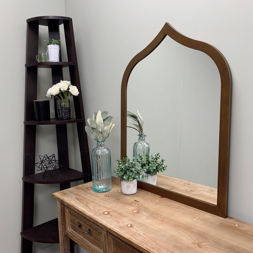 Verdon Framed Vanity Mirror, Teardrop Cathedral, 24.4"x32.4", Autumn Bronze