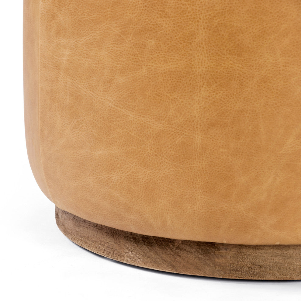 Sinclair Round Ottoman- Butterscotch
