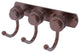 Mercury 3 Position Multi Hook with Dotted Accent, Antique Copper