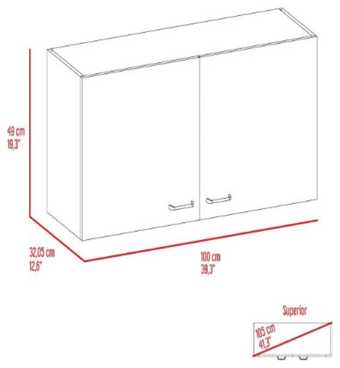 Wall Cabinet Toran, Kitchen, White / Light Oak