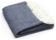 Navy Blue Soft Acrylic Herringbone Throw Blanket