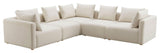 Hangover Cream Linen 5-Piece Modular L-Sectional - Cream