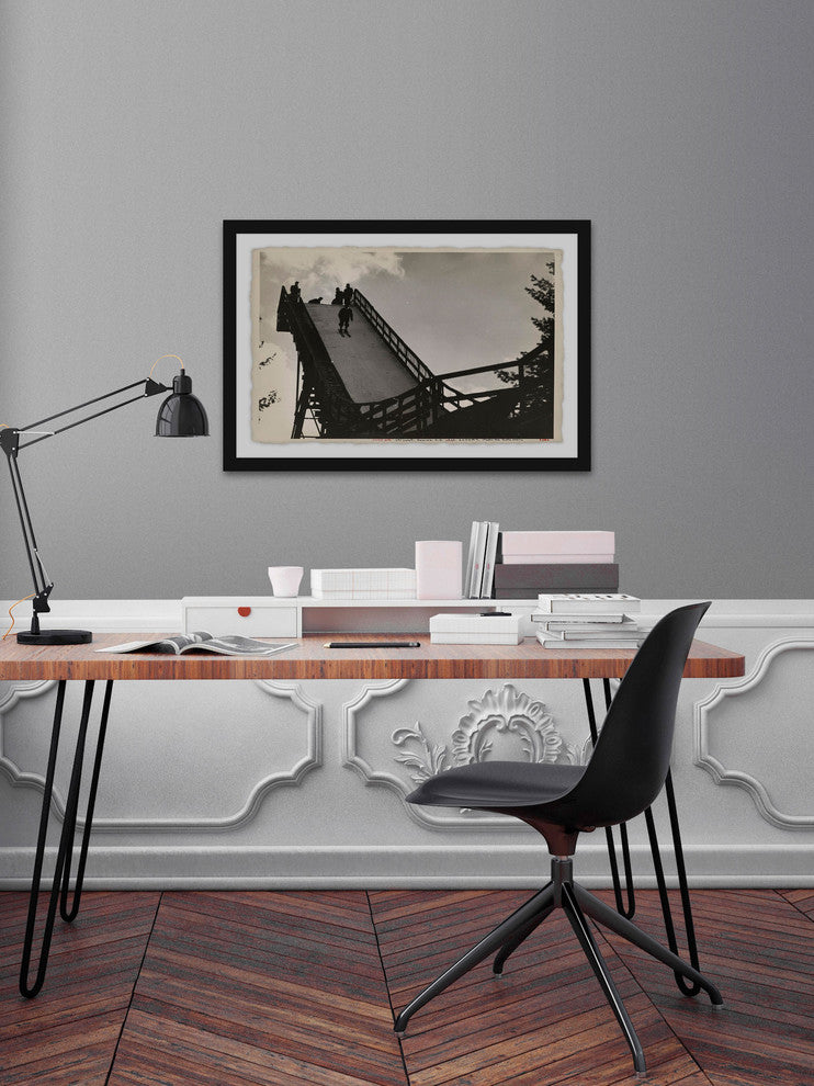"Ski Jump III" Framed Painting Print, 24"x16"