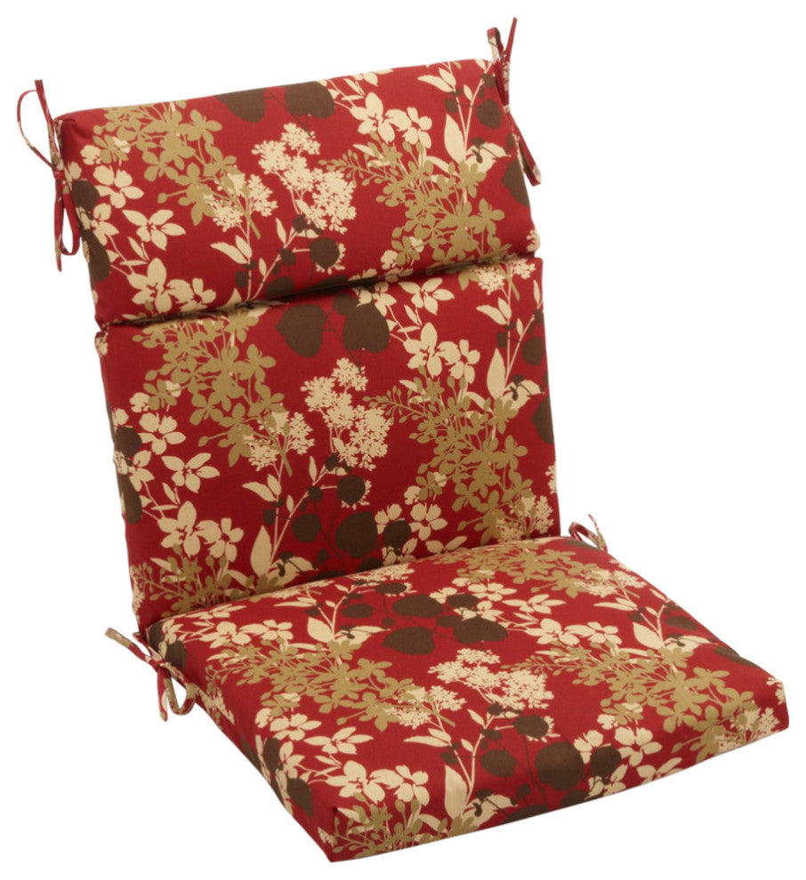 22"x45" Outdoor Squared Seat/Back Chair Cushion, Montfleuri Sangria