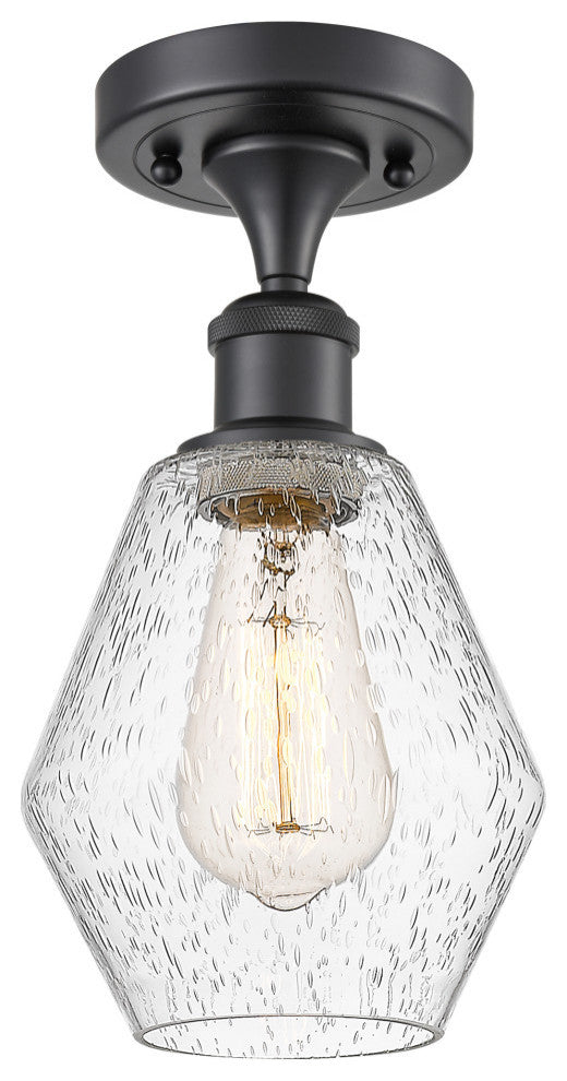 Innovations 516-1C-BK-G654-6-LED 1-Light Semi-Flush Mount, Matte Black