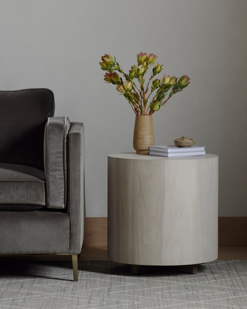 Hudson Round End Table-Ashen Walnut
