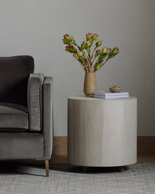Hudson Round End Table-Ashen Walnut