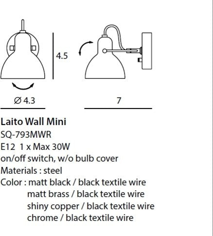 Laito Wall Lamp, Brushed Brass